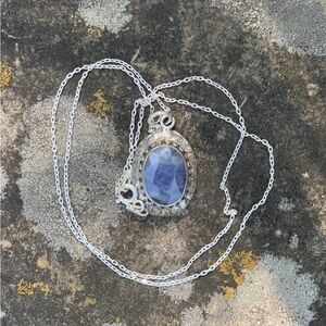Gorgeous 925 Sterling silver  Faceted semiprecious stone Kyanite  Pendant